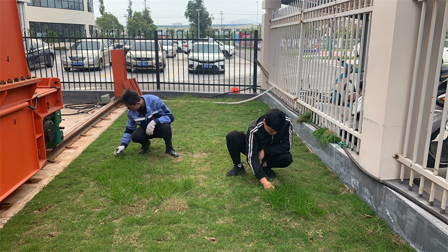 金环磁选机关三党支部开展“行动践初心，除草助绿化”党员活动